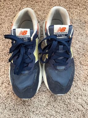 New Balance Kids Navy, Yellow & Orange Athletic Sneakers